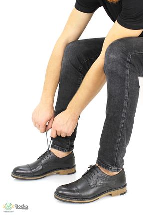 کفش کلاسیک مشکی مردانه چرم خالص DOCKA - کد 776941971