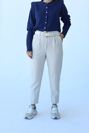 شلوار پارچه ای نباتی زنانه فاق نرمال HilalFidanButik - کد 777436701