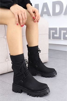بوت / نیم بوت مشکی زنانه چرم مصنوعی Madam Tarz - کد 776137451