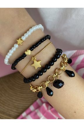دستبند جواهر طلائی زنانه منجق Lucky Designs - کد 776683666