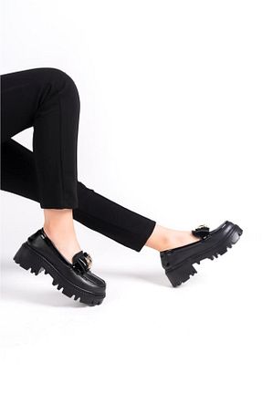 کفش کژوال مشکی زنانه چرم مصنوعی LEVOSHOES - کد 776802554