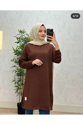 تونیک حجاب قهوه ای زنانه پنبه ای GGMM - کد 776870209