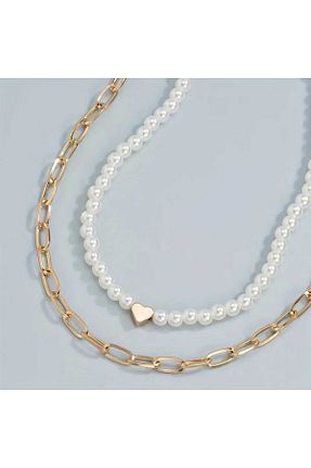 گردنبند جواهر طلائی زنانه مروارید İPAR AKSESUAR - کد 776921555