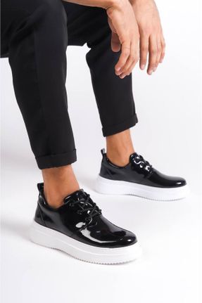 کفش کلاسیک مشکی مردانه چرم لاکی پاشنه کوتاه ( 4 - 1 cm ) پاشنه ساده کد 777109523