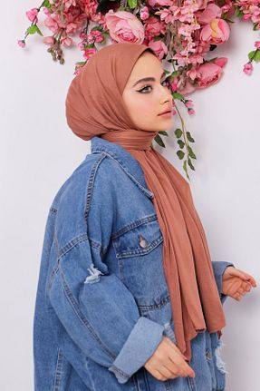 شال قهوه ای زنانه پنبه پلی استر BUSLEM - کد 776863849