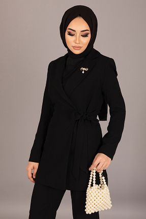 ست بالاتنه و پائین تنه مشکی زنانه بافتنی Stilife - کد 776883711