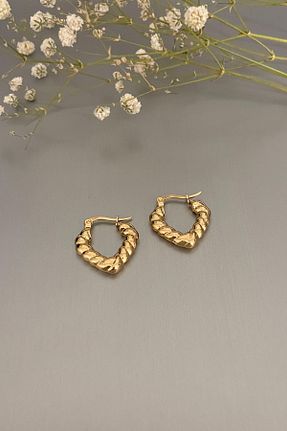 گوشواره استیل (فولاد) طلائی زنانه استیل ضد زنگ Jaida Moda - کد 777015838