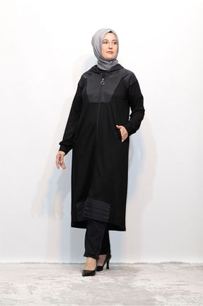 کلاه و ابایا مشکی زنانه جین Zey&Ka Butik - کد 777068343