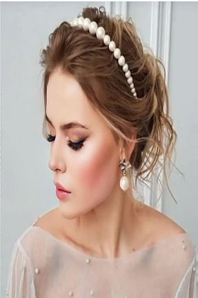 تاج / کش سر سفید زنانه مروارید کد 635187759