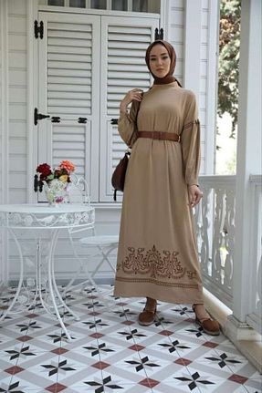 لباس حجاب بژ زنانه رگولار ESRA KEKÜLLÜOĞLU - کد 137605351