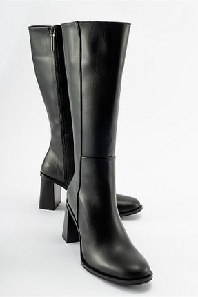 چکمه مشکی زنانه چرم مصنوعی luvishoes - کد 777425896