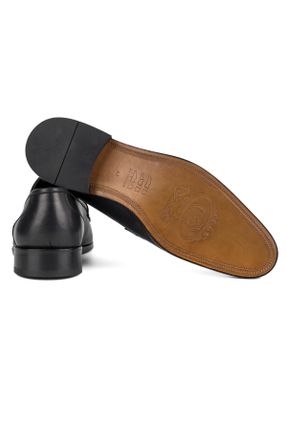 کفش کلاسیک مشکی مردانه چرم طبیعی پاشنه کوتاه ( 4 - 1 cm ) پاشنه ساده کد 777800115