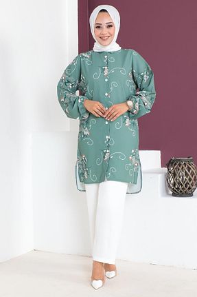 ست بالاتنه و پائین تنه حجاب سبز زنانه رگولار Genel Markalar - کد 778095500
