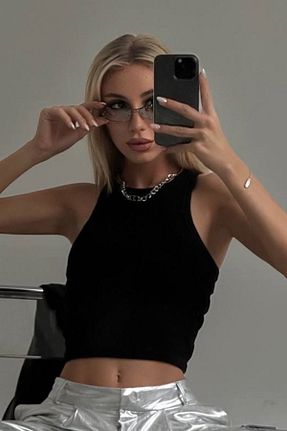 بلوز مشکی زنانه ساده lovebox - کد 777662482