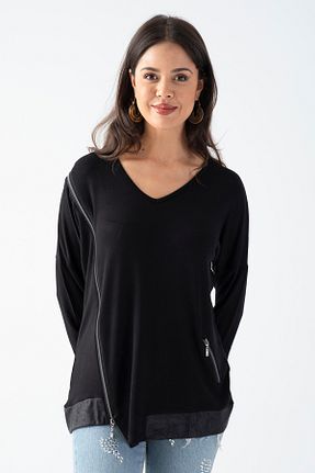 بلوز مشکی زنانه ساده EtkiModa - کد 767277743