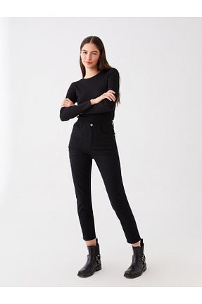 شلوار جین متالیک زنانه پاچه تنگ LC Waikiki - کد 778093790