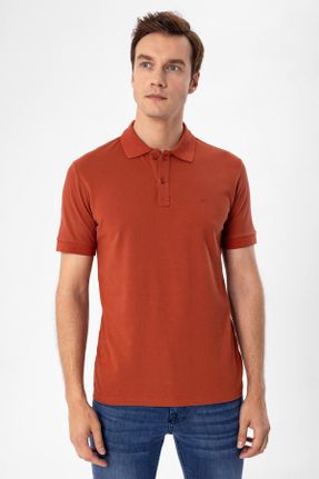 تی شرت نارنجی مردانه رگولار یقه پولو کد 750114082