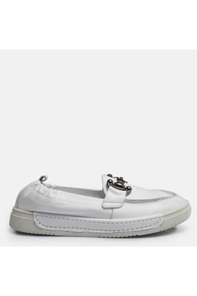 کفش کژوال سفید زنانه چرم مصنوعی پاشنه کوتاه ( 4 - 1 cm ) پاشنه ساده کد 778184065
