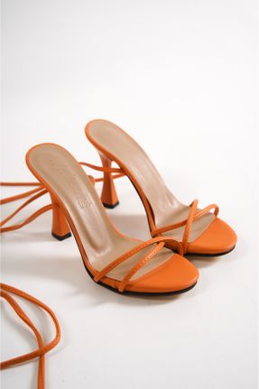 کفش پاشنه بلند کلاسیک نارنجی زنانه چرم مصنوعی پاشنه نازک پاشنه متوسط ( 5 - 9 cm ) کد 777682878