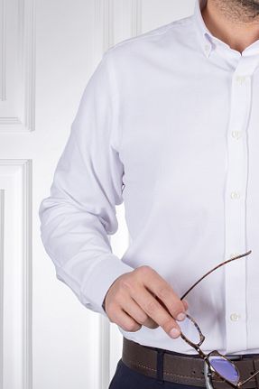 پیراهن سفید مردانه اسلیم فیت Sarar - کد 245264160