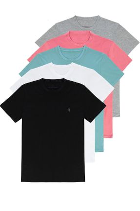 تی شرت مشکی مردانه ریلکس یقه گرد 5