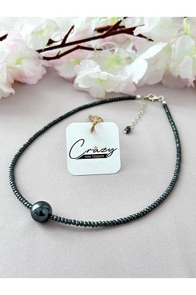 گردنبند جواهر طوسی زنانه سنگ طبیعی CRAZY TAKI TASARIM - کد 777832407