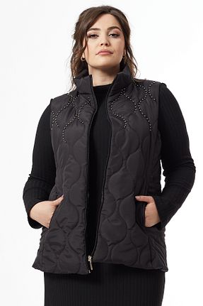 جلیقه سایز بزرگ مشکی زنانه سایز بزرگ Moda Alba - کد 777685258