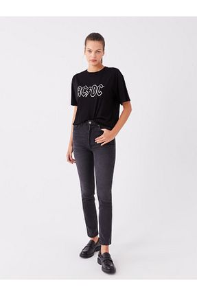 شلوار جین مشکی زنانه پاچه تنگ LC Waikiki - کد 778091313