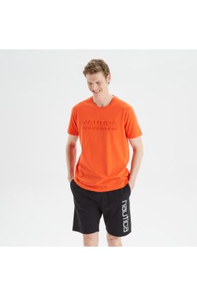 تی شرت نارنجی مردانه رگولار یقه گرد کد 680126171