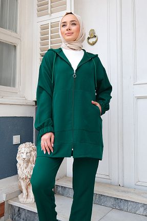 ست بالاتنه و پائین تنه سبز زنانه بافتنی LOCCO - کد 778369225