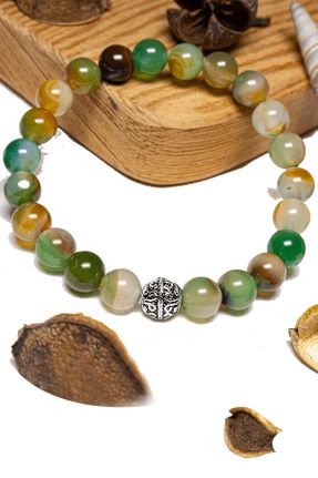 دستبند جواهر سبز زنانه سنگ طبیعی کد 673451702