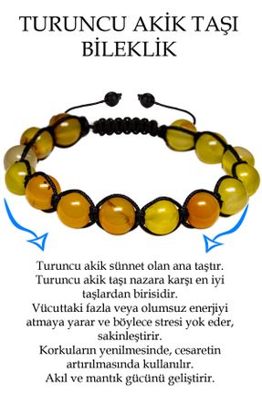 دستبند جواهر نارنجی زنانه سنگ طبیعی کد 684231170