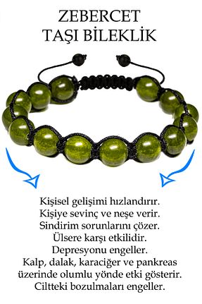دستبند جواهر سبز زنانه سنگ طبیعی Tesbih Atölyesi - کد 684159954
