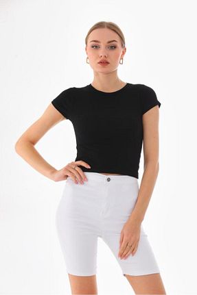 تیشرت مشکی زنانه اسلیم فیت bcl butik - کد 778483656