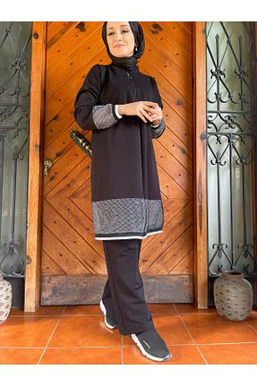 ست گرمکن حجاب مشکی زنانه رگولار AYSUN AYDEMİR - کد 778650977