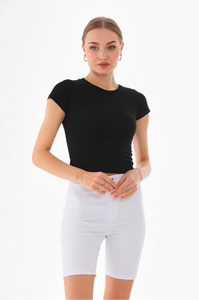 تیشرت مشکی زنانه اسلیم فیت bcl butik - کد 778483656