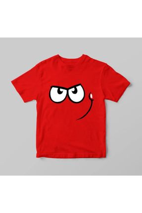 تی شرت قرمز بچه گانه رگولار یقه گرد تکی کد 778530697