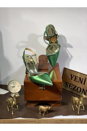 کفش پاشنه بلند کلاسیک سبز زنانه چرم مصنوعی Park Moda - کد 778829012
