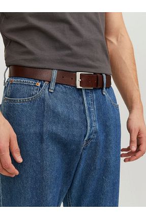 کمربند قهوه ای مردانه چرم خالص Jack & Jones - کد 778331729