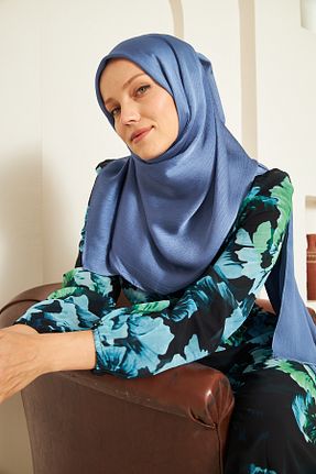 شال آبی زنانه پلی استر Şehr-i Şal İstanbul - کد 778758900
