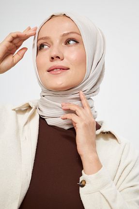 شال بژ زنانه پلی ساتن Genel Markalar - کد 778758996