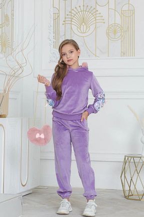 ست بالاتنه و پائین تنه بنفش بچه گانه بافتنی ELISHA - کد 778557948