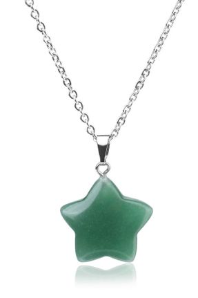 گردنبند جواهر سبز زنانه سنگی کد 718055606