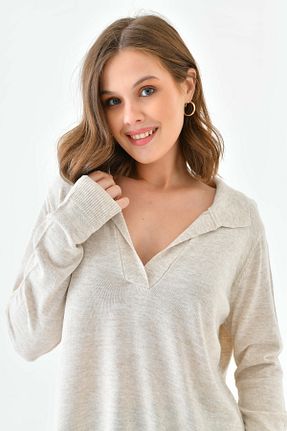 پلیور نباتی زنانه ساده Perryes - کد 779054920