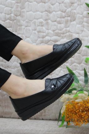 کفش کلاسیک مشکی زنانه چرم مصنوعی پاشنه کوتاه ( 4 - 1 cm ) پاشنه ساده کد 779180975