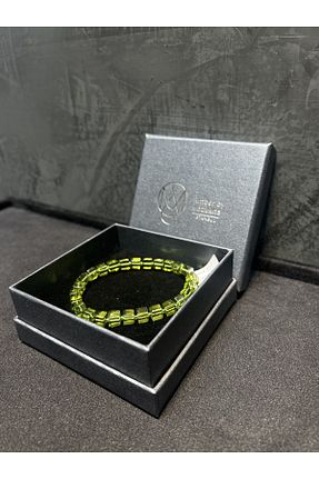 دستبند جواهر سبز زنانه سنگ طبیعی Amber by Mazukna - کد 740985048