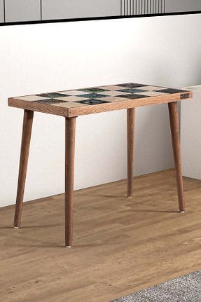 میز عسلی فیروزه ای چوب Resmo - کد 779397282