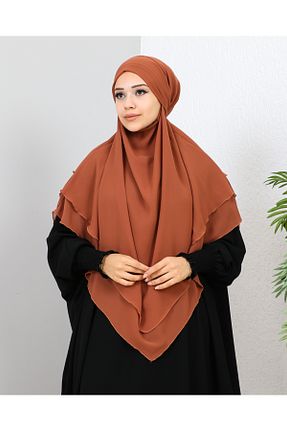 شال نارنجی زنانه شیفون HATİCEATABEYLİBUTİK - کد 779582835