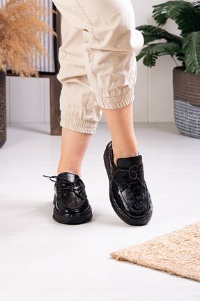 کفش کژوال مشکی زنانه چرم خالص Mammamia - کد 779590202