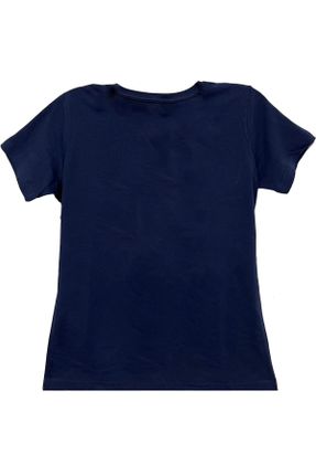 تی شرت سرمه ای زنانه رگولار یقه گرد پنبه (نخی) کد 779018831